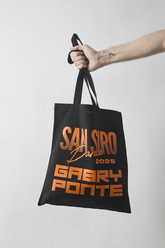 TOTE BAG "SAN SIRO DANCE" ARANCIONE E NERO