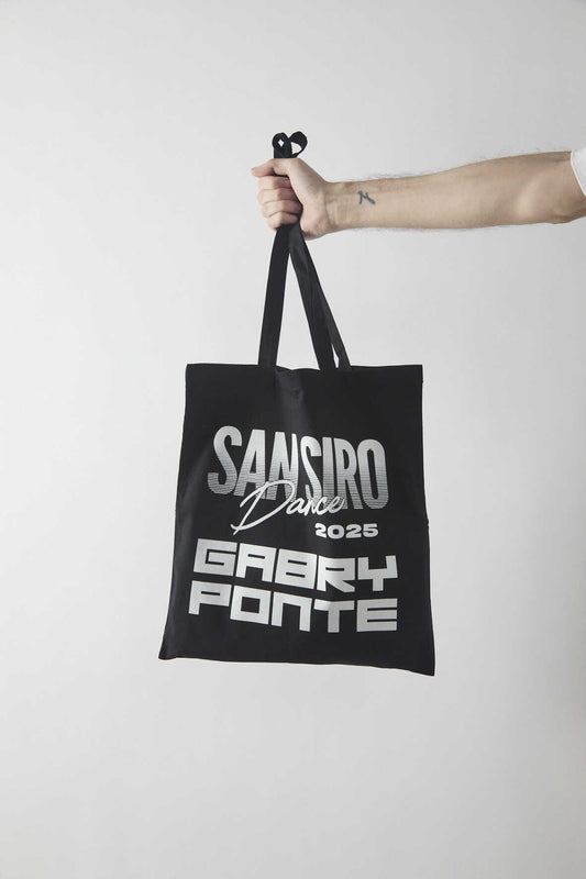 TOTE BAG "SAN SIRO DANCE" BIANCO E NERO